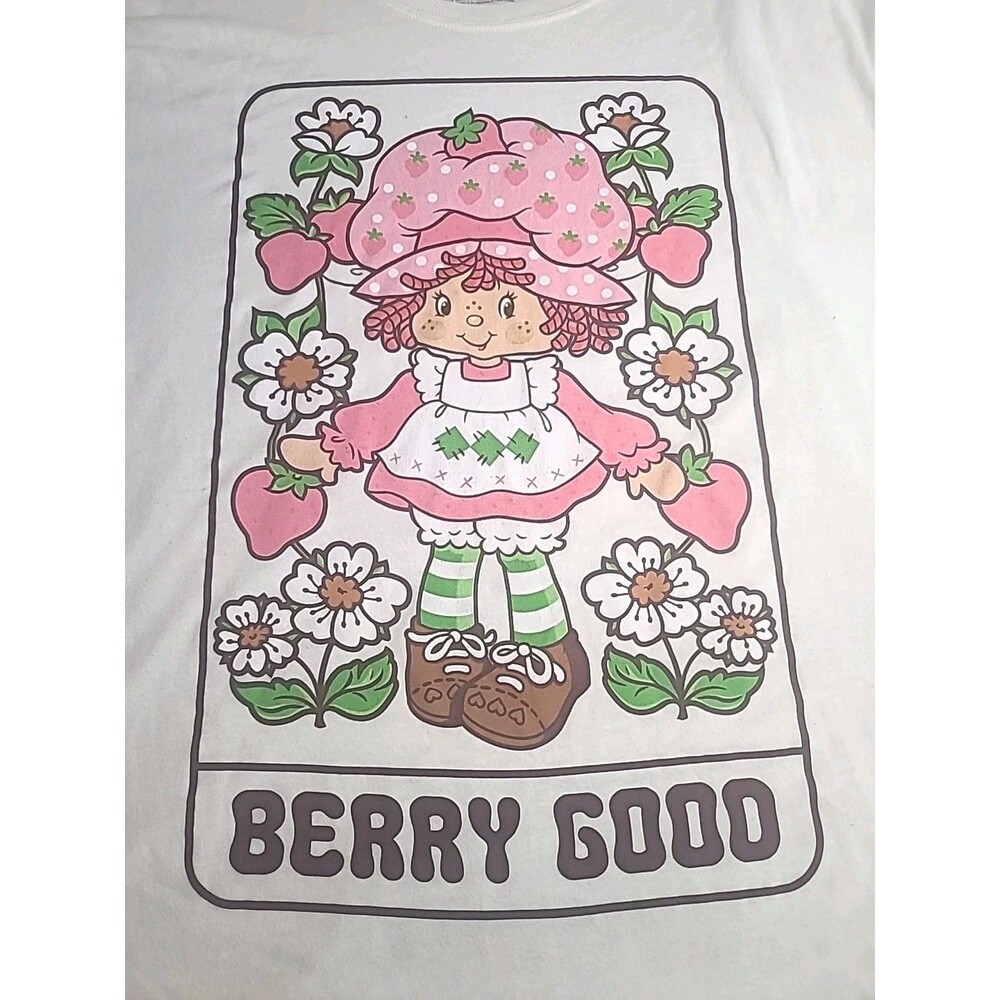 Strawberry Shortcake Berry Good Womans Tshirt Adult 2XL Flowers Strawberries